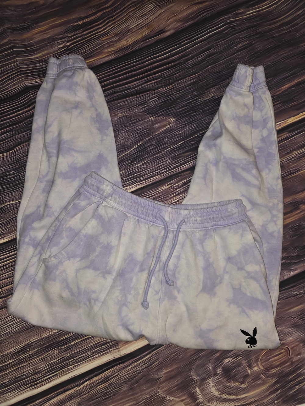Vintage Playboy Colab Lavender Tie-Dye Womens Jogger Sweatpants